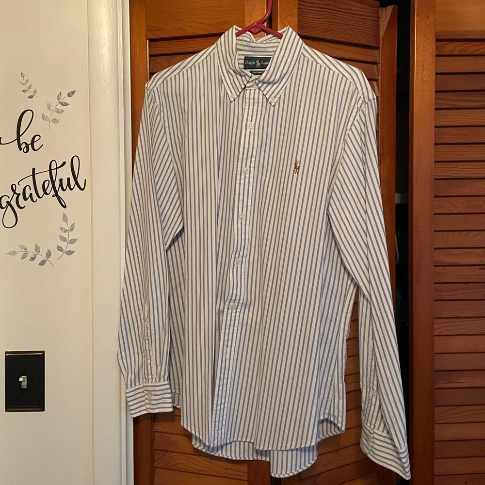 Ralph Lauren Mens Long Sleeve Button Down Shirt, Size Large, beautiful condition